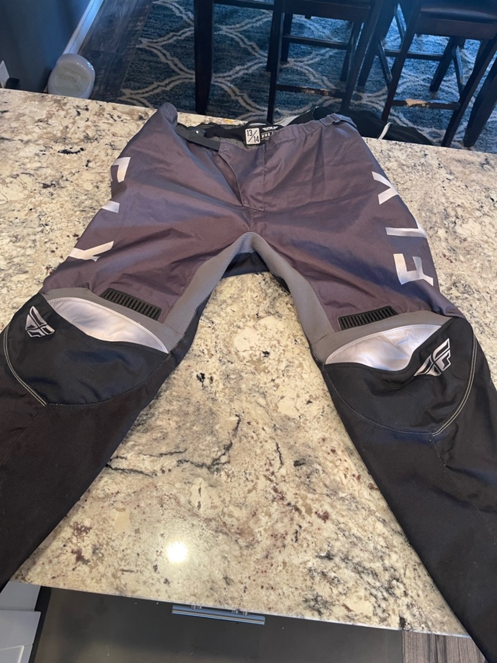 Women's Gray and Black FLY racing dirt bike riding pants